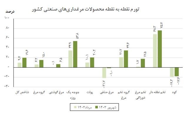 تورم تولیدات مرغداری‌ها کم شد