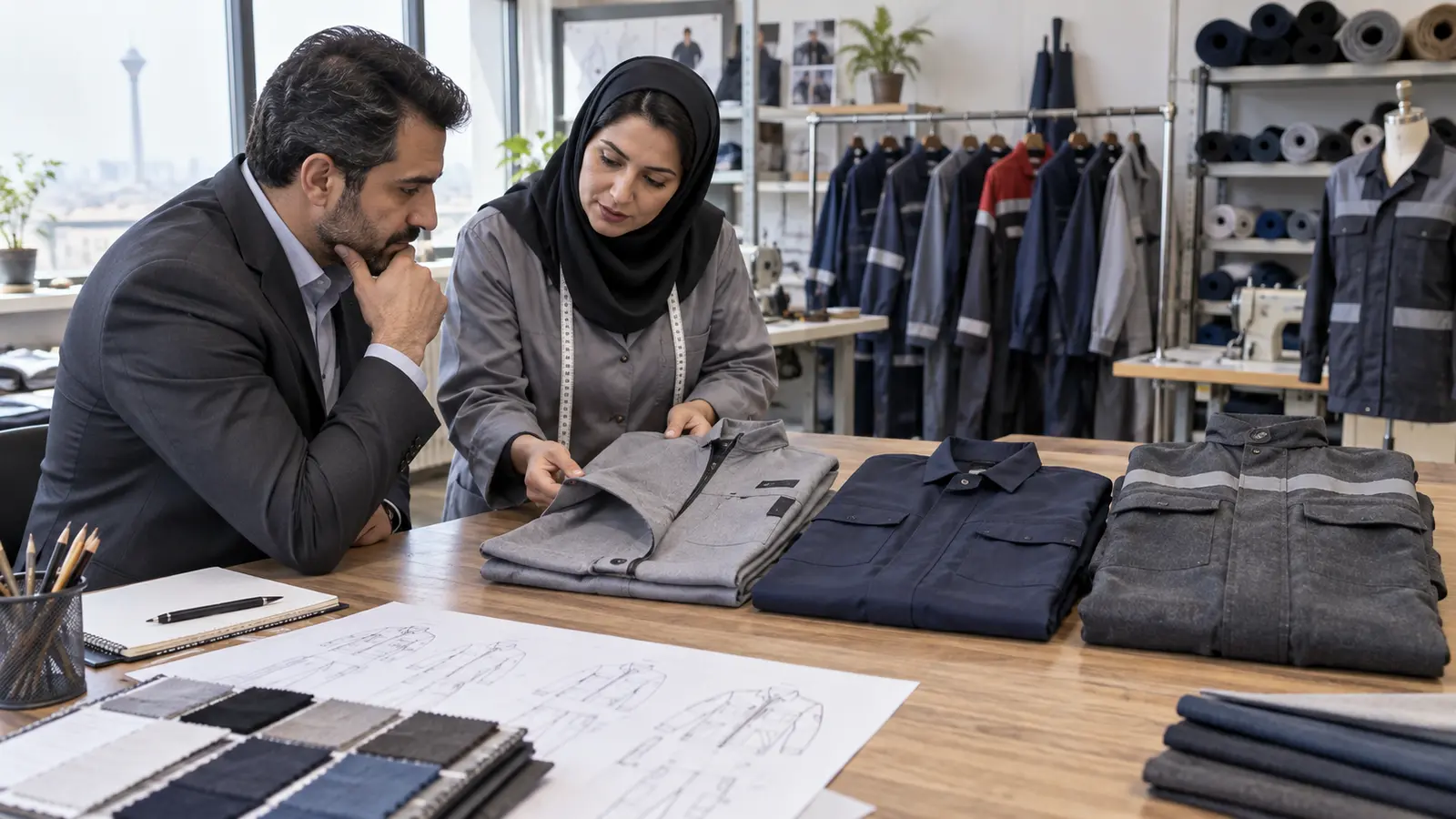 قیمت لباس کار چگونه تعیین می‌شود؟ بررسی پارچه، دوخت و تیراژ