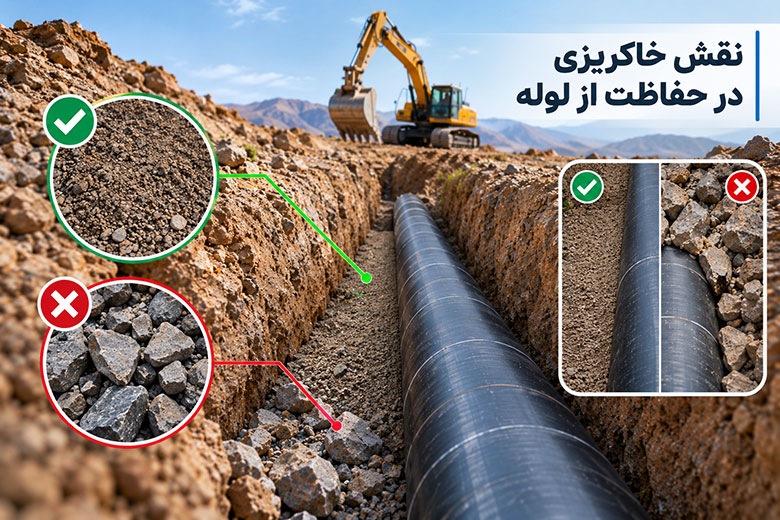 نقش خاکریزی در حفاظت از لوله